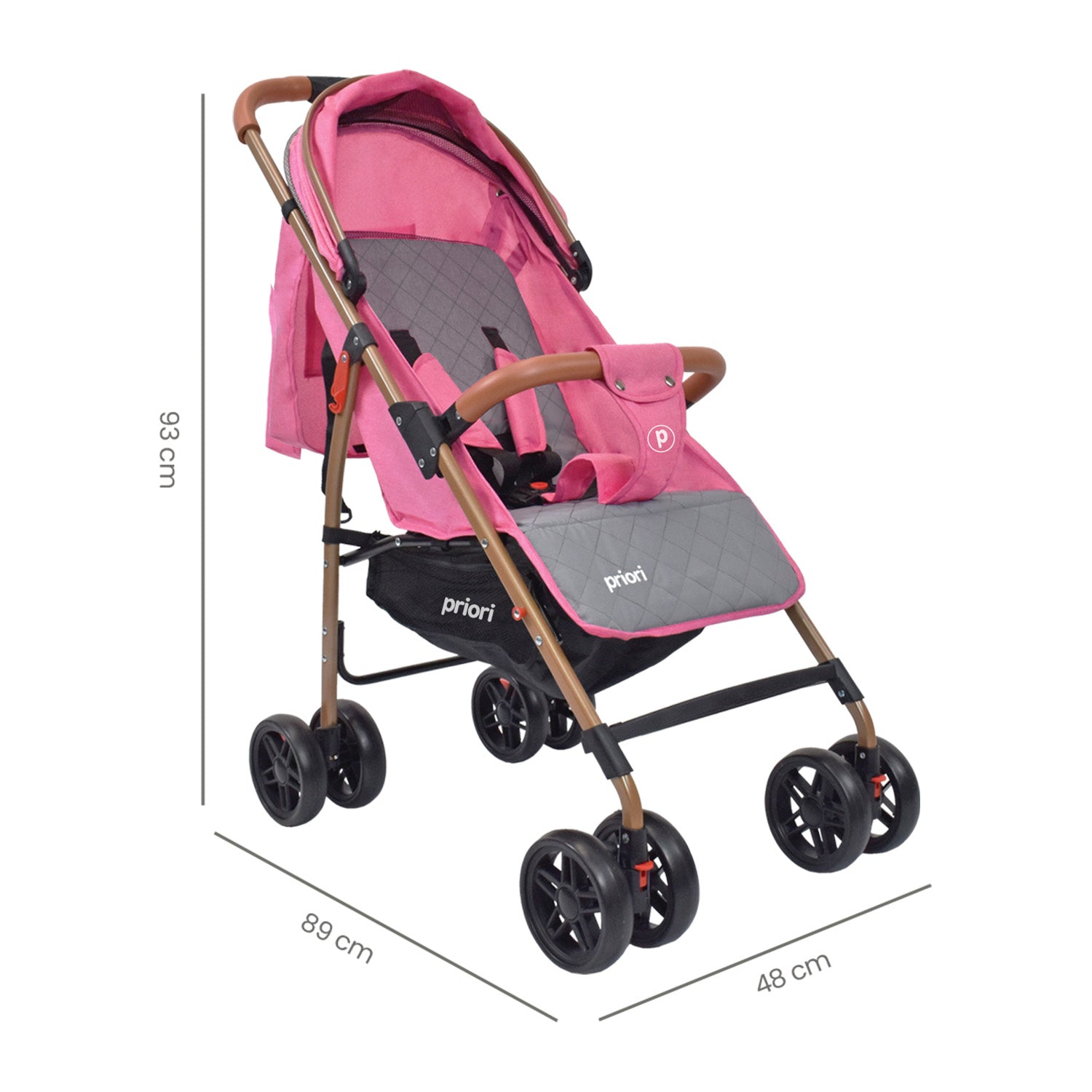 Coche Bebe Paseador Priori Park Rosado