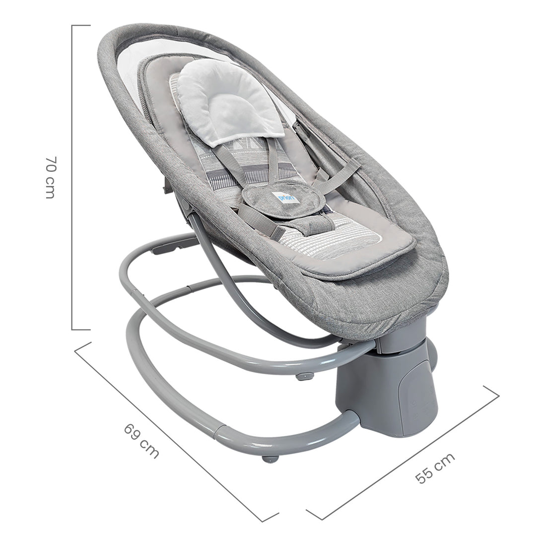 Silla Mecedora Moisés Bebe PB23107 Gris Priori