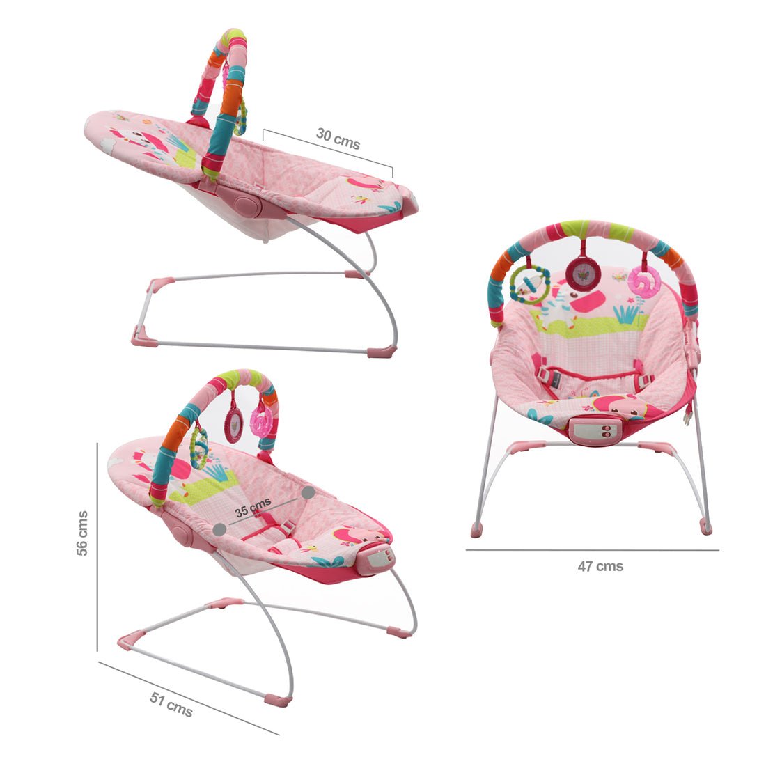 Silla Mecedora Bebé Musical Premium Baby Rosa