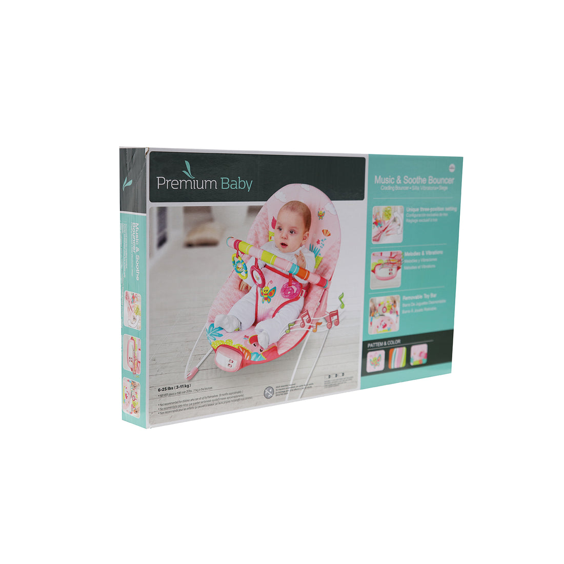 Silla Mecedora Bebé Musical Premium Baby Rosa