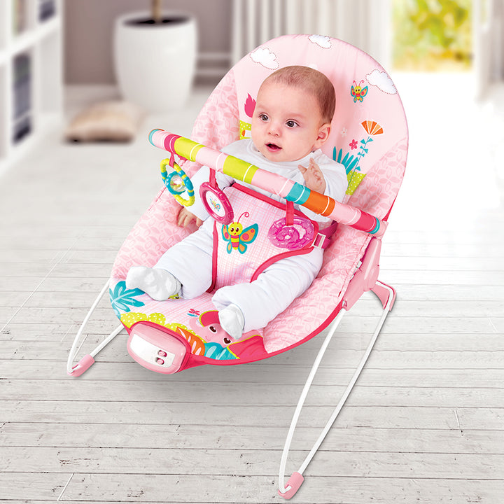 Silla Mecedora Bebé Musical Premium Baby Rosa