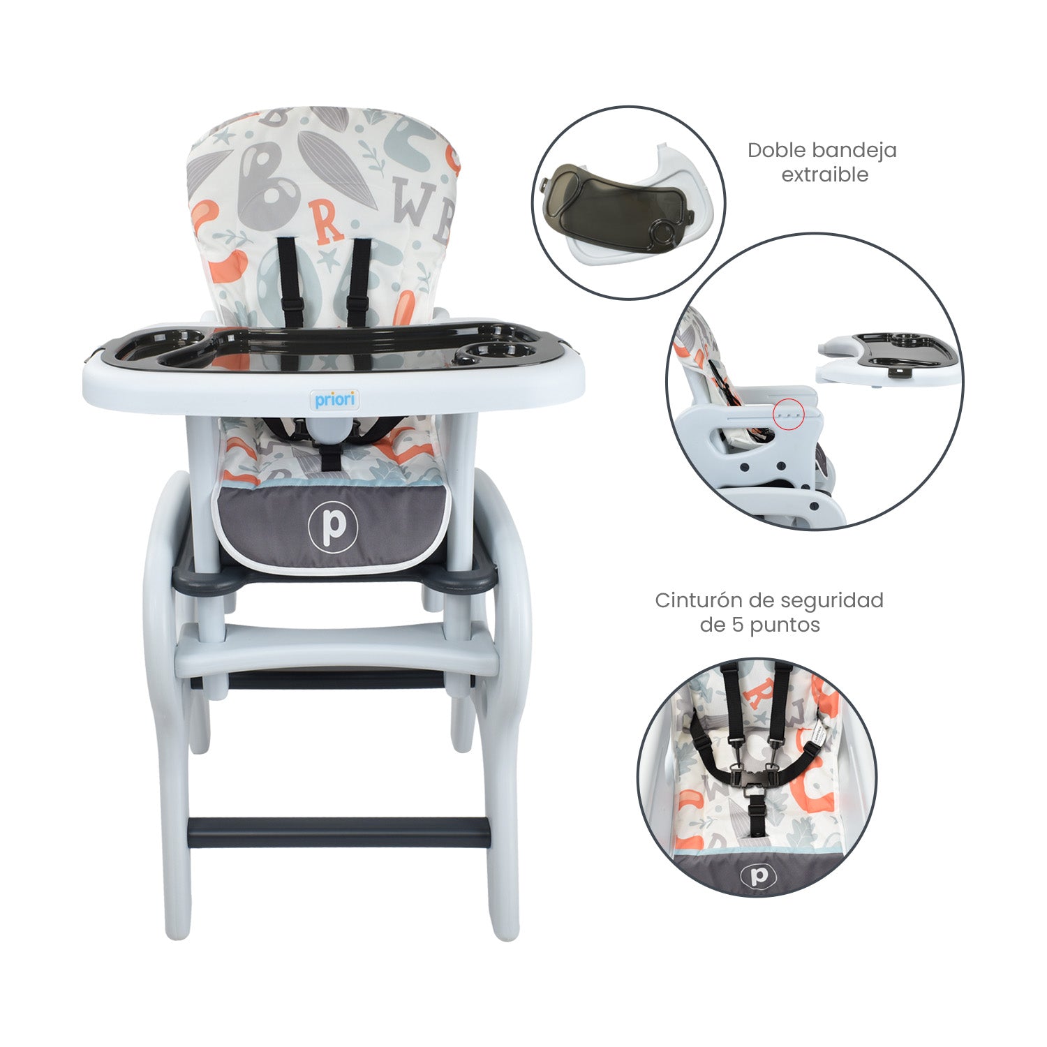 Comedor Bebe Escritorio PCM-10 ABC Gris Priori