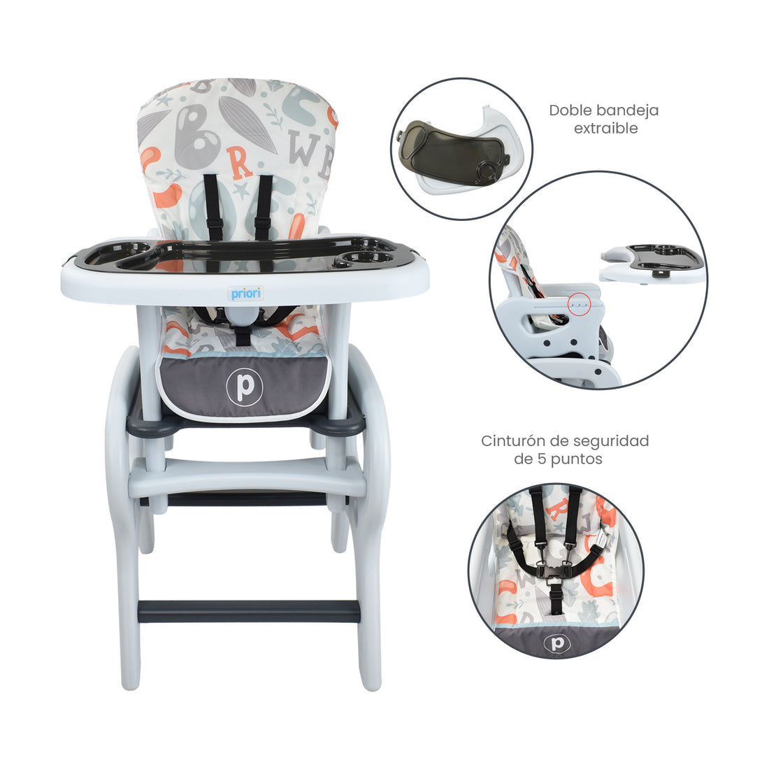 Comedor Bebe Escritorio PCM-10 ABC Gris Priori