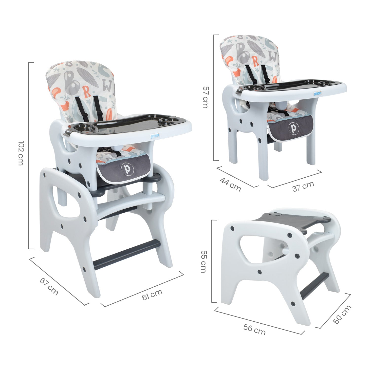 Comedor Bebe Escritorio PCM-10 ABC Gris Priori