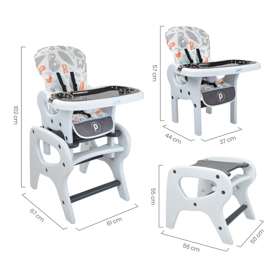 Comedor Bebe Escritorio PCM-10 ABC Gris Priori