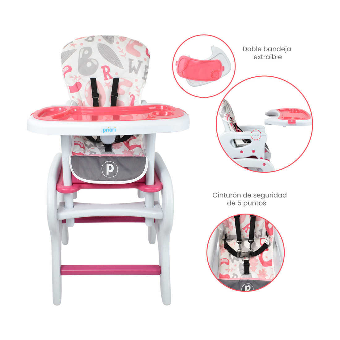 Comedor Bebe Escritorio PCM-10 ABC Rosado Priori