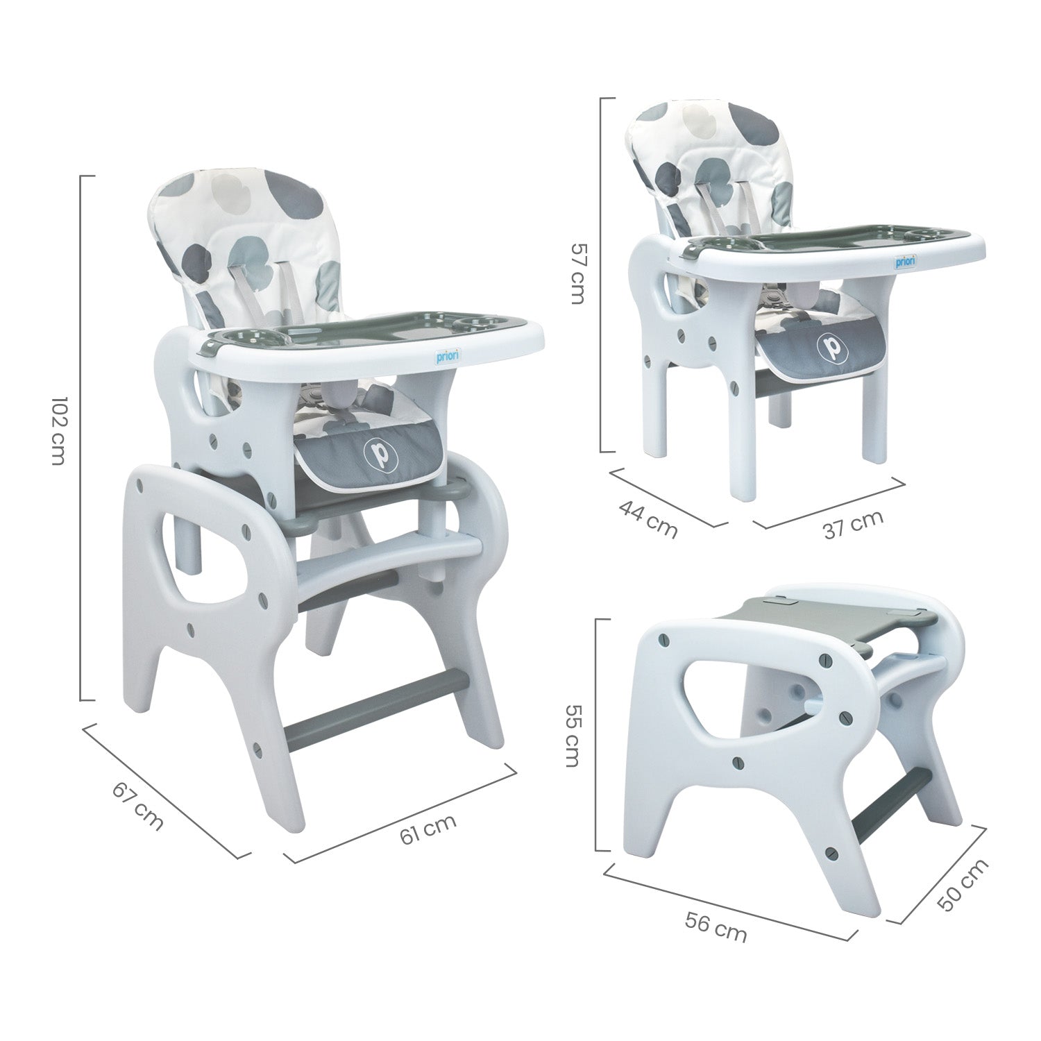 Comedor Bebé Escritorio Priori Gris PCM10