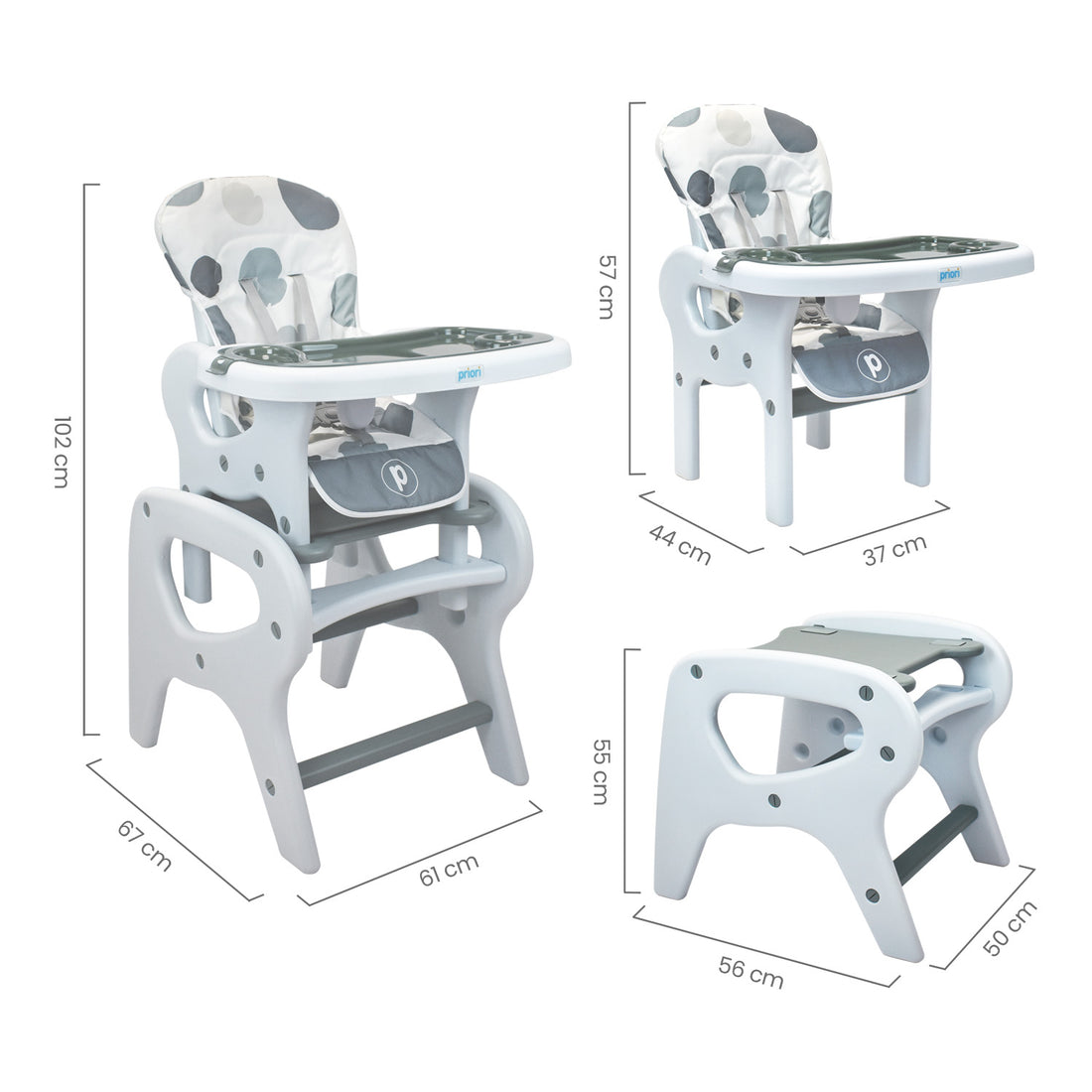 Comedor Bebé Escritorio Priori Gris PCM10