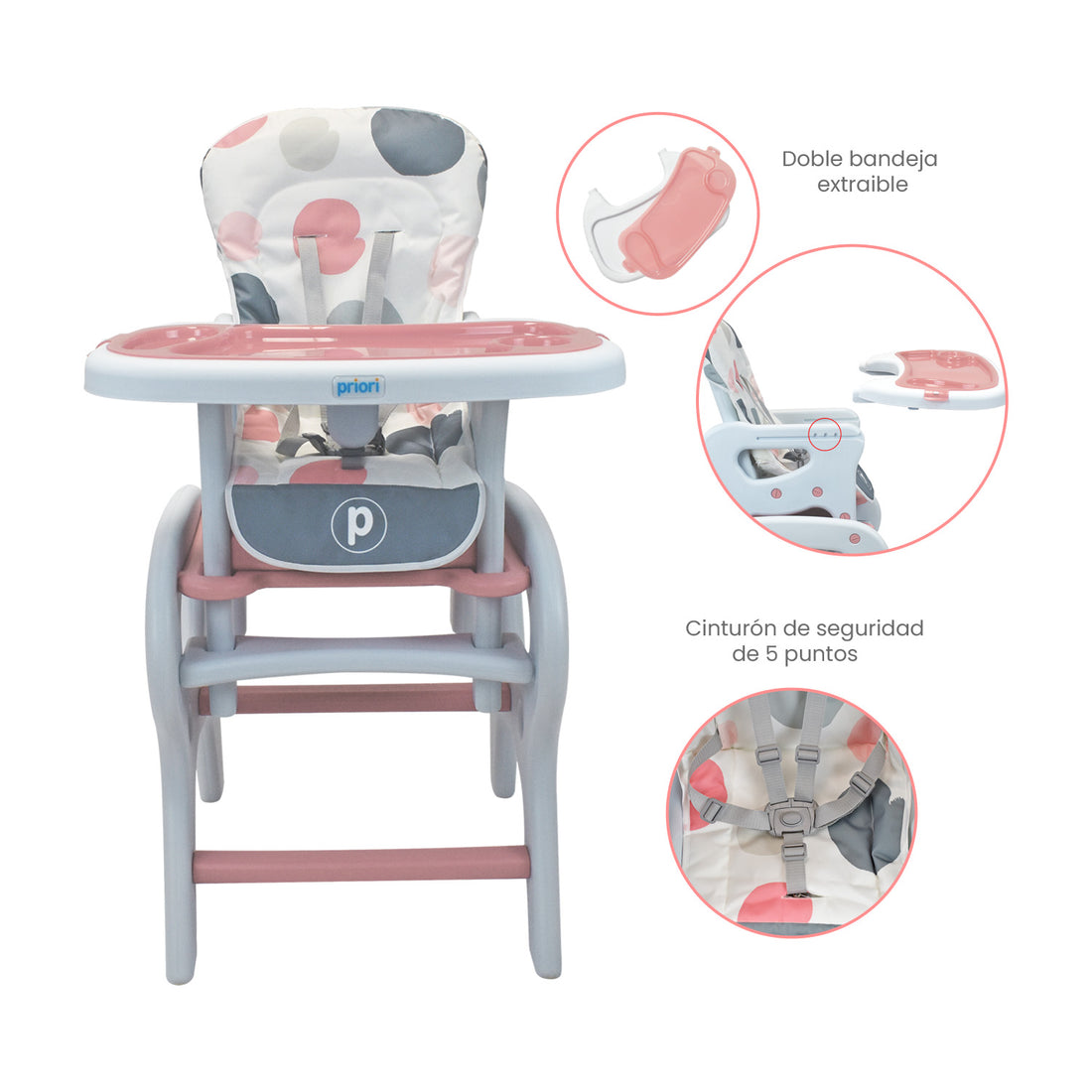 Comedor Bebé Escritorio Priori Rosada PCM10