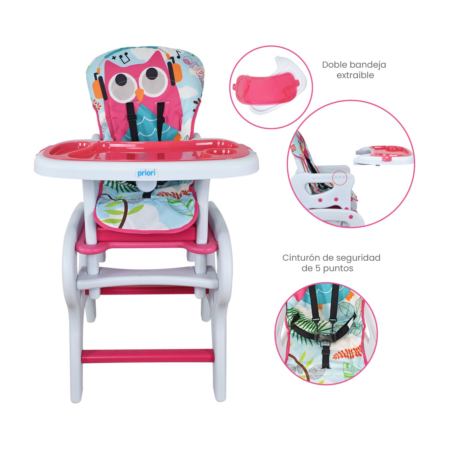 Comedor Bebe Escritorio Priori Rosa PCM10  Rosado