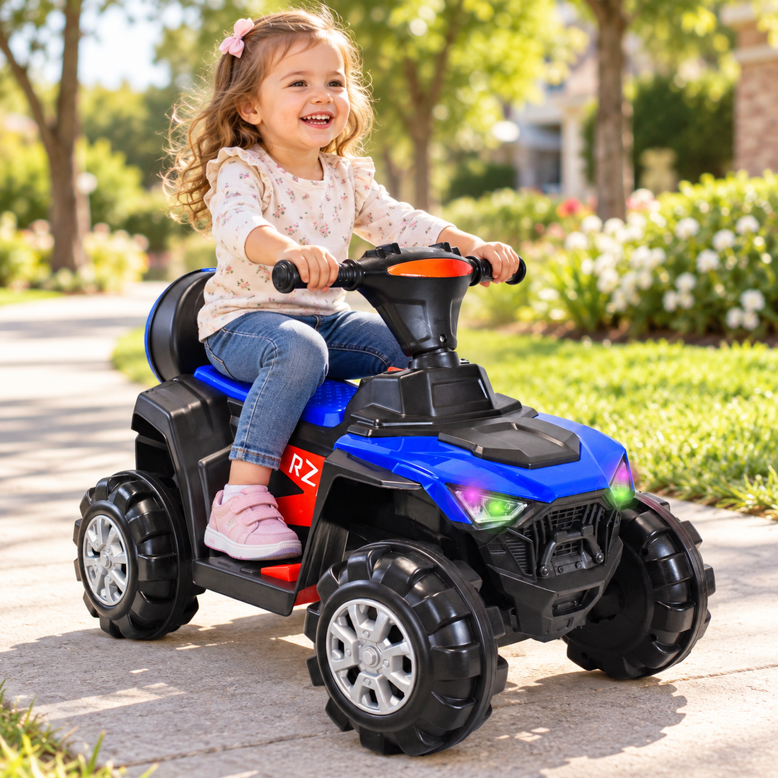 Cuatrimoto Moto Eléctrica Montable Niño Niña  DM1001 Azul 4.5V