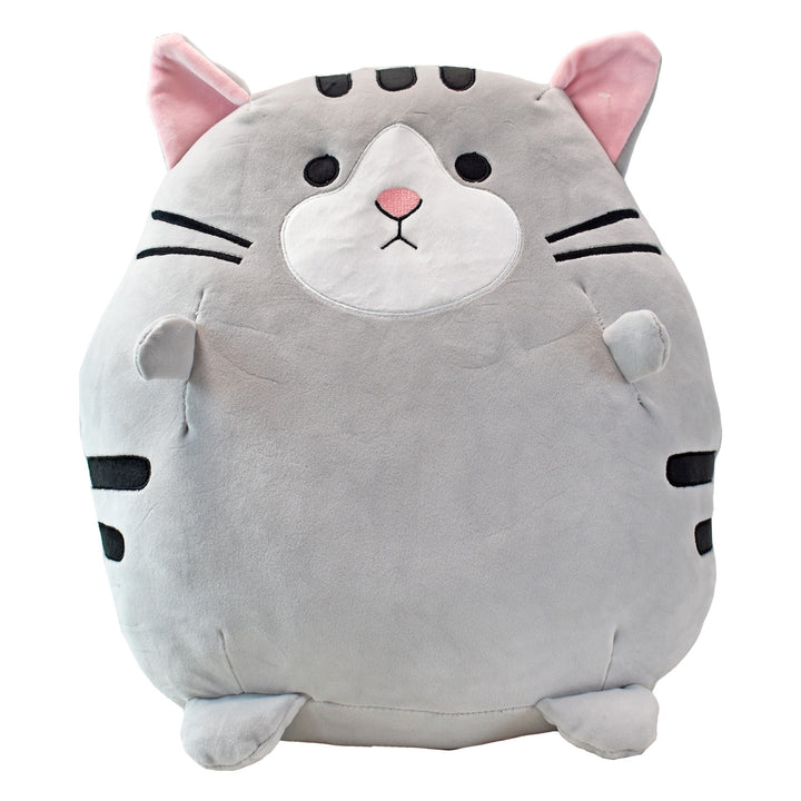 Peluche almohadita redonda gato gris 40 cms Kisses