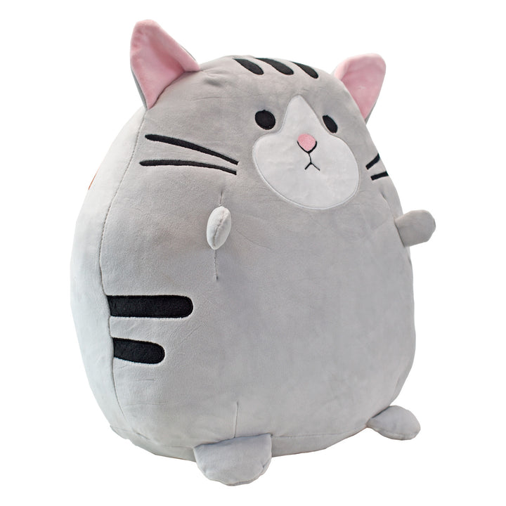 Peluche almohadita redonda gato gris 40 cms Kisses