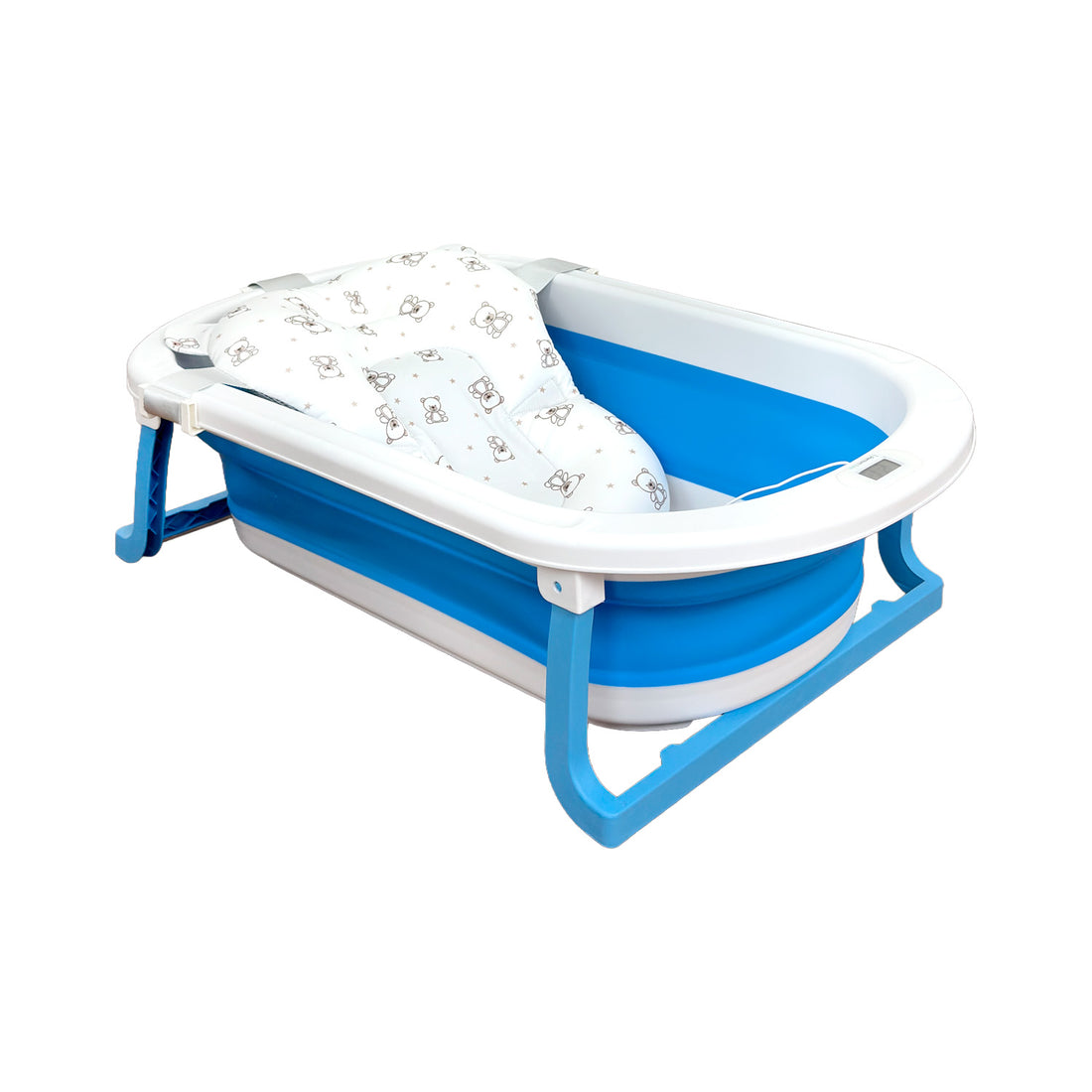 Bañera Bebé Premium baby Cojín y Termómetro Pol Azul