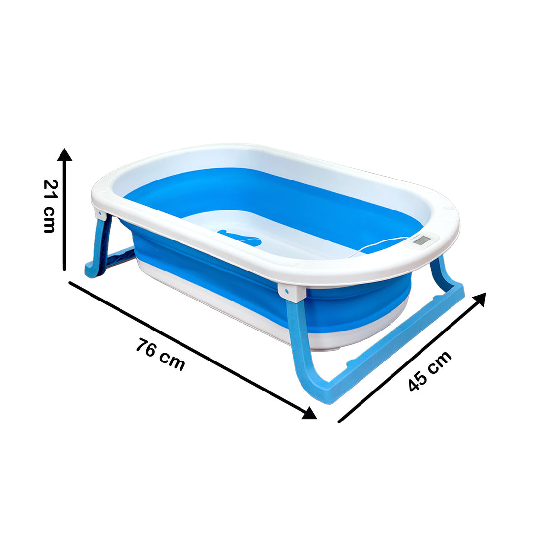 Bañera Bebé Premium baby Cojín y Termómetro Pol Azul