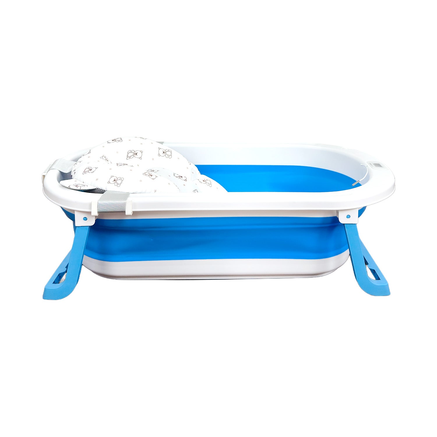Bañera Bebé Premium baby Cojín y Termómetro Pol Azul