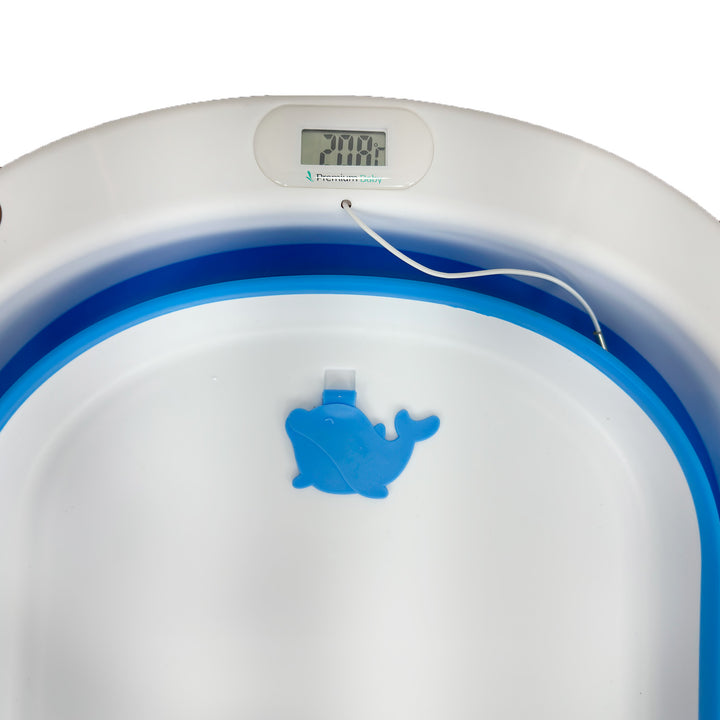 Bañera Bebé Premium baby Cojín y Termómetro Pol Azul