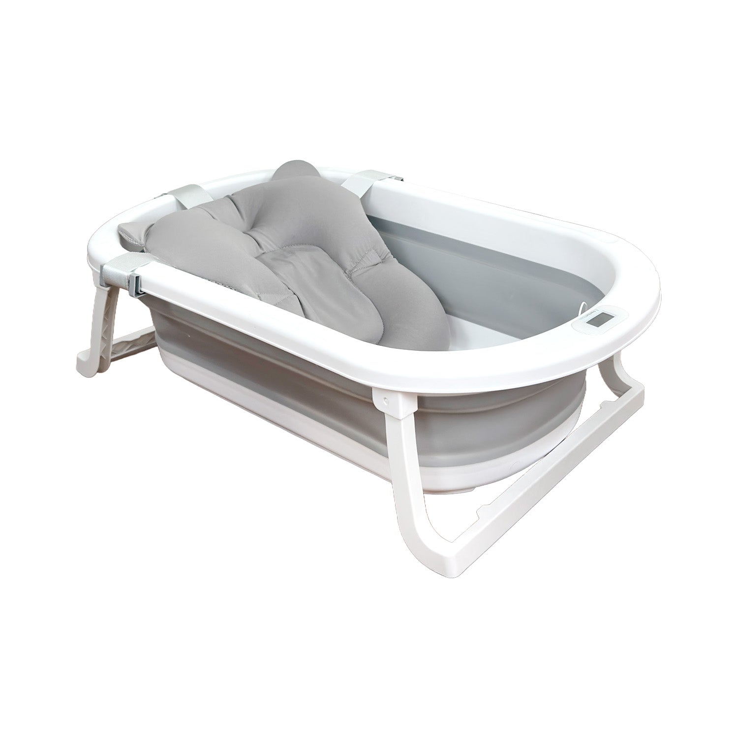Bañera Bebé Premium baby Cojín y Termómetro Pol Gris