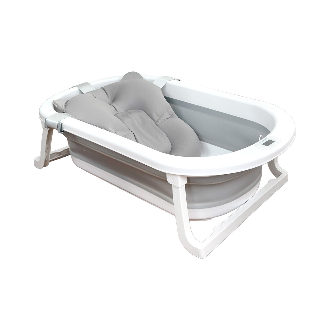 Bañera Bebé Premium baby Cojín y Termómetro Pol Gris
