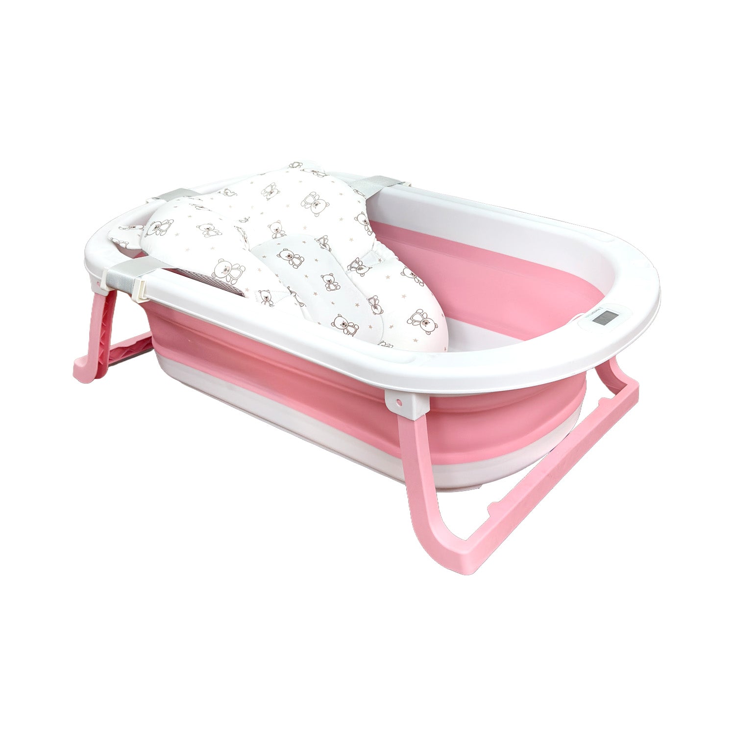 Bañera Bebé Premium baby Cojín y Termómetro Pol Rosa