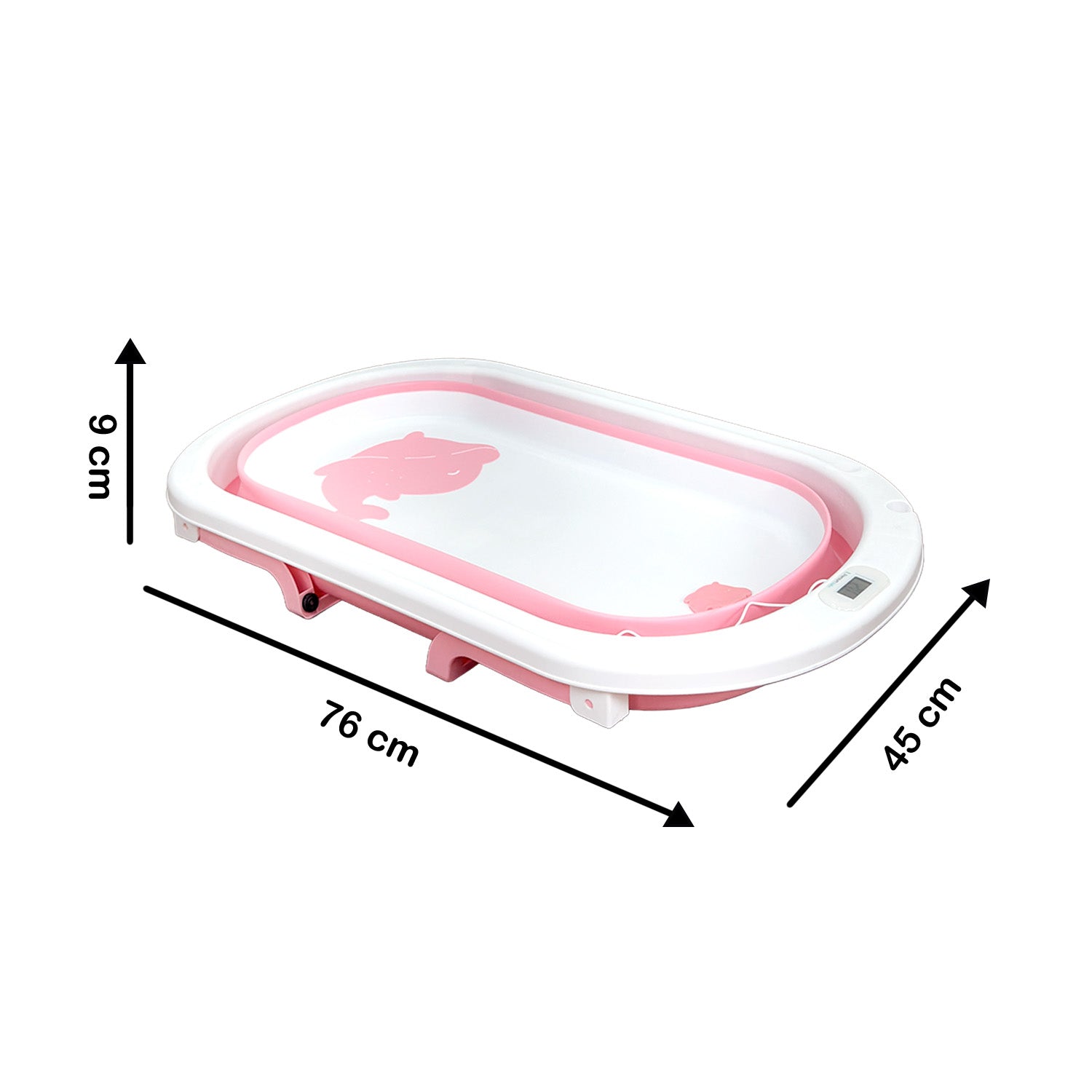 Bañera Bebé Premium baby Cojín y Termómetro Pol Rosa