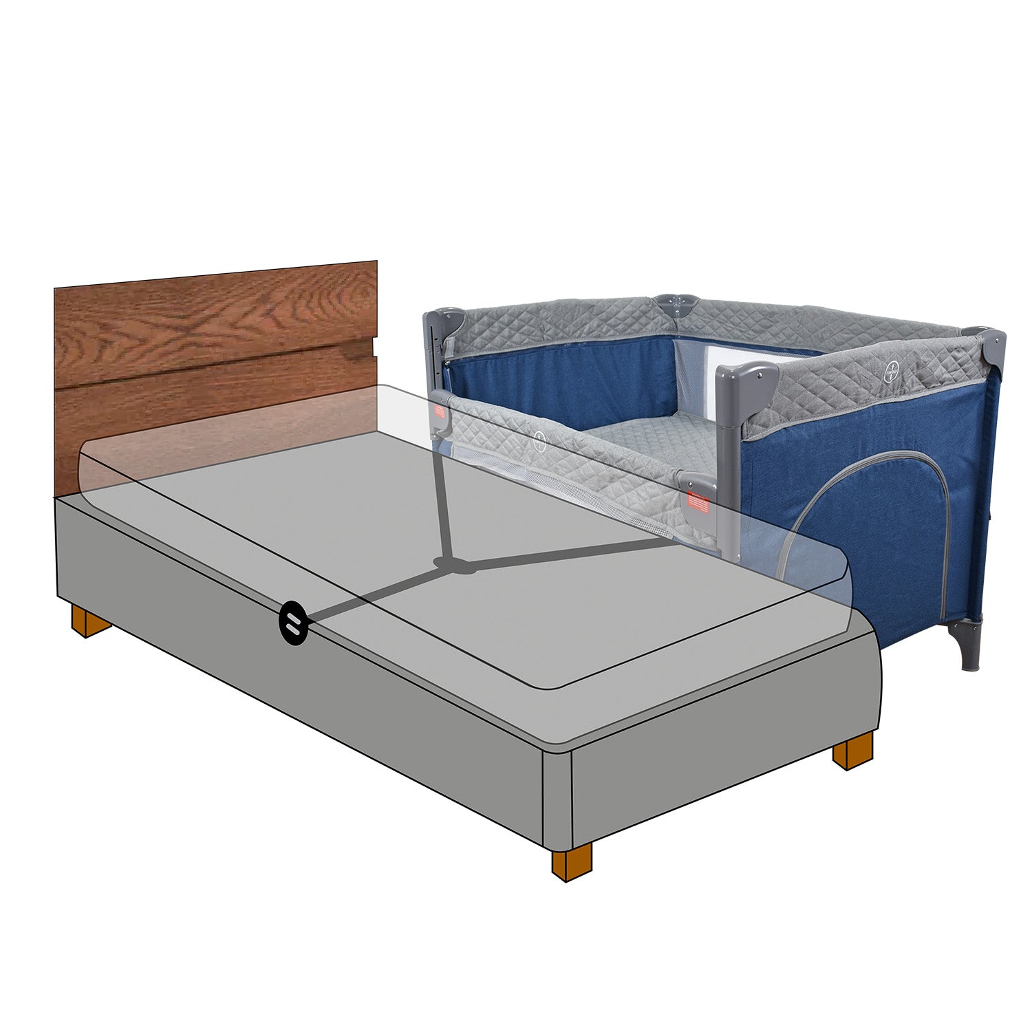 Cuna Colecho Bebe Pro-Max Priori Azul