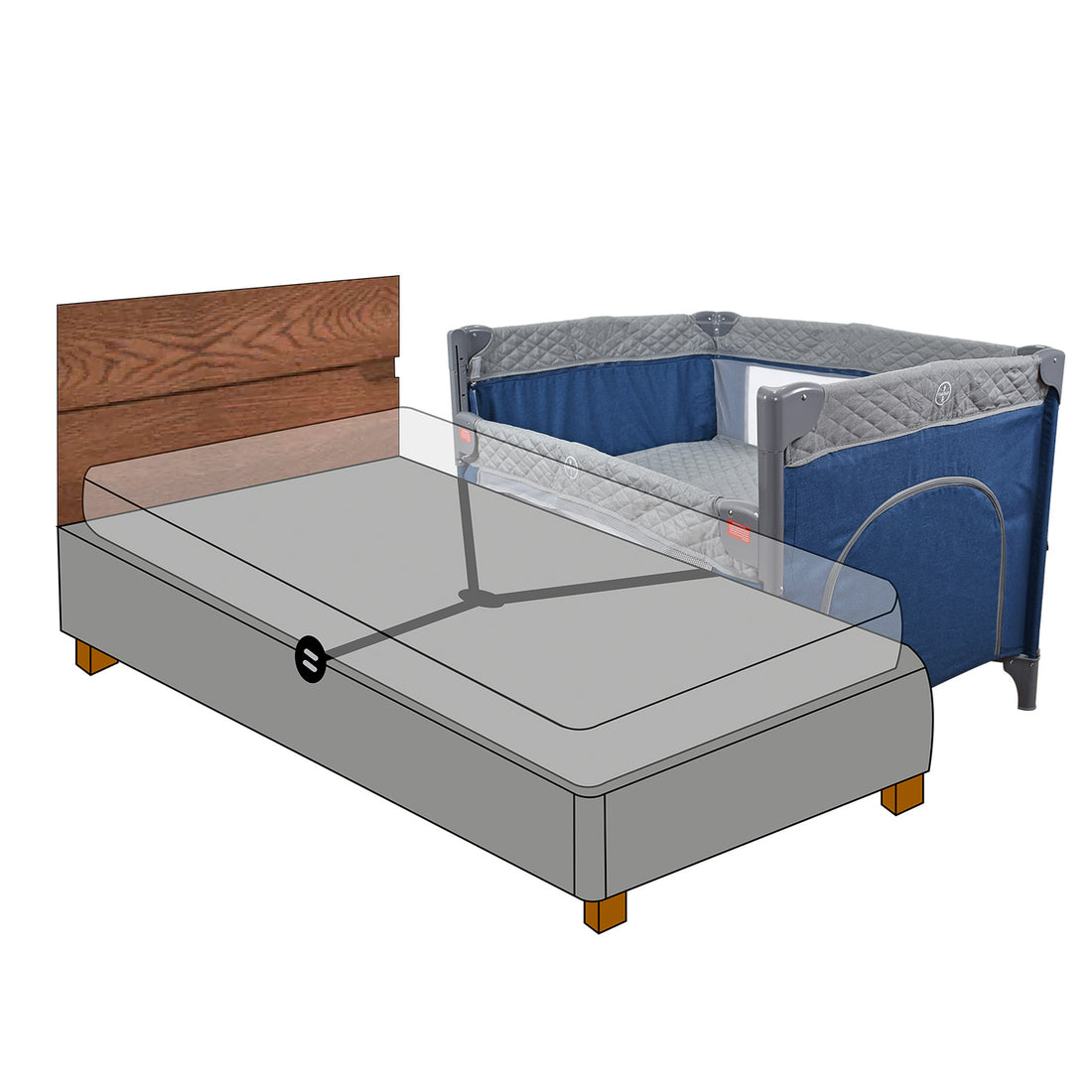 Cuna Colecho Bebe Pro-Max Priori Azul