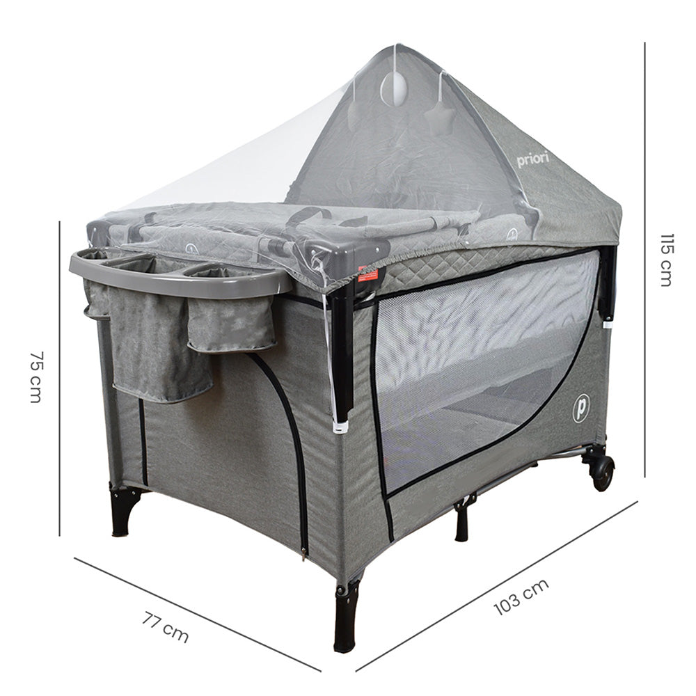Cuna Colecho Bebe Pro-Max Priori Gris