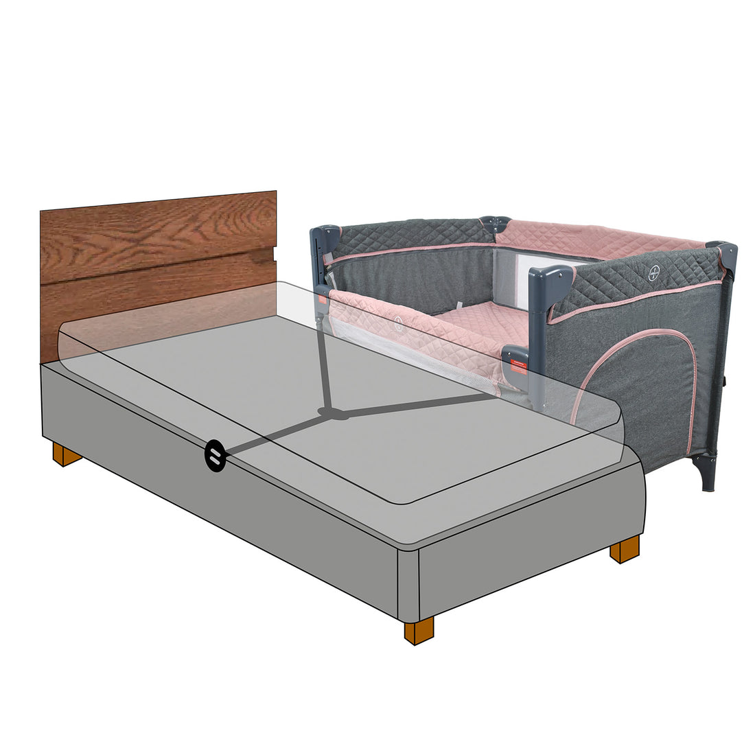 Cuna Colecho Bebe Pro-Max Priori Rosa