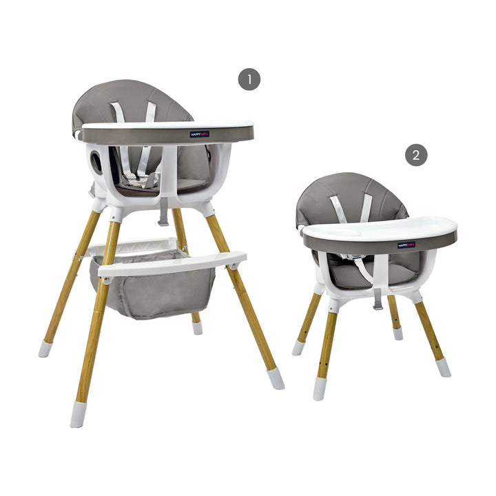 Silla Comedor Bebé 2en1 Happy Baby Rock Gris