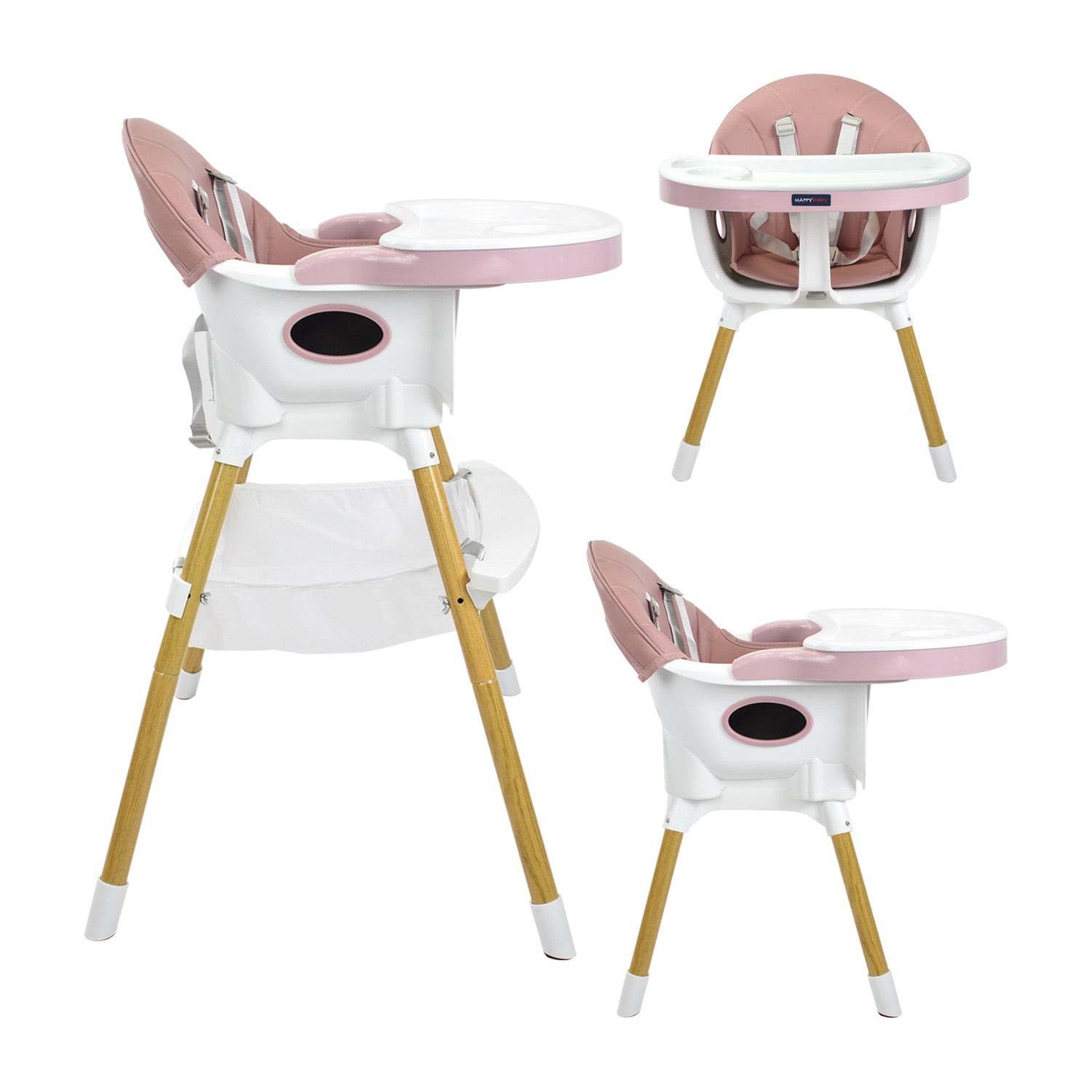 Silla Comedor Bebé 2en1 Happy Baby Rock Rosa