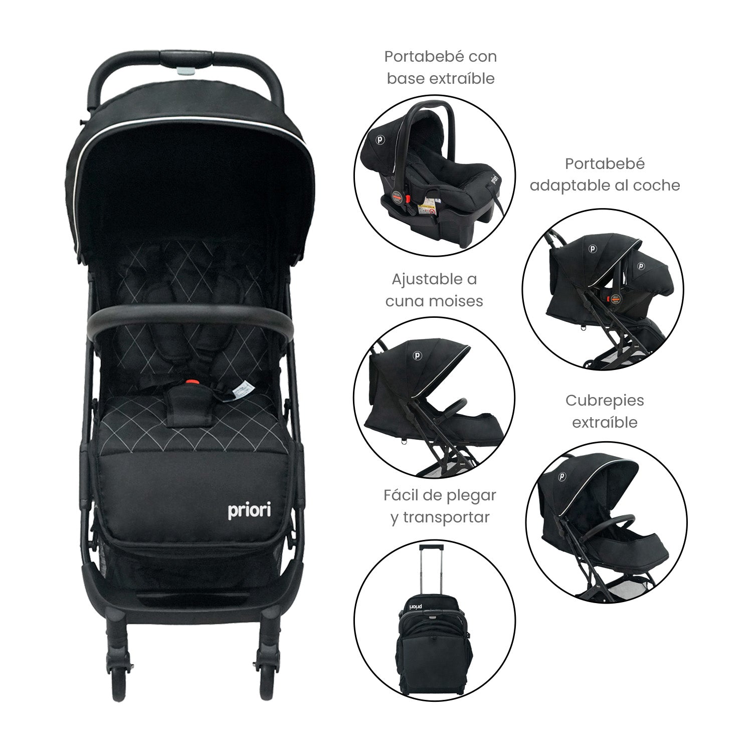 Coche Bebe Ts Priori Salo Negro