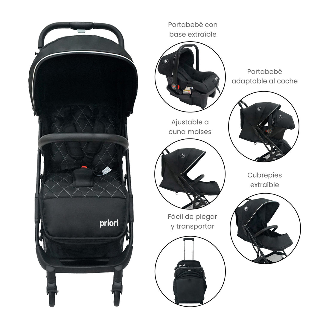 Coche Bebe Ts Priori Salo Negro
