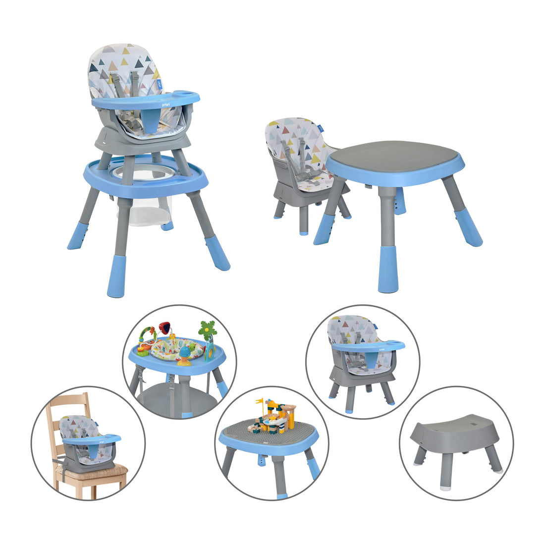 Silla Comedor Bebé 7en1 Priori Seven Azul