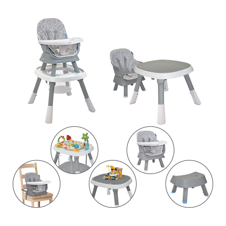 Silla Comedor Bebé 7en1 Priori Seven Gris
