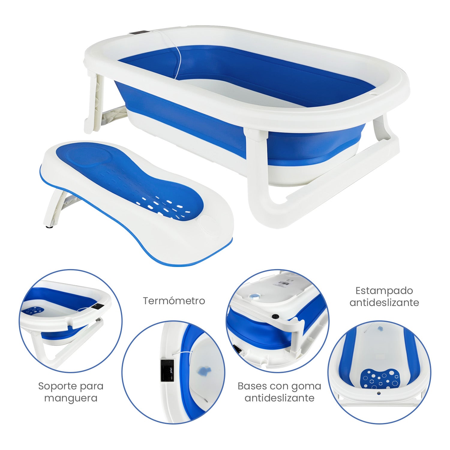 Bañera Bebe Plegable Splash Priori Azul