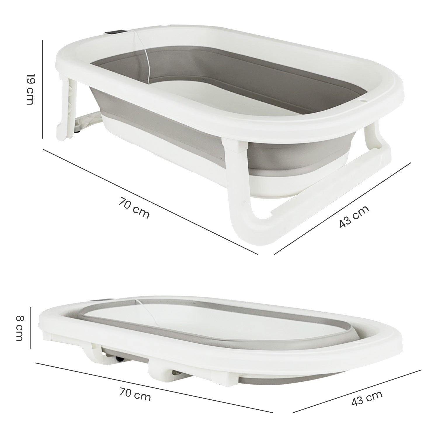 Bañera Bebe Plegable Splash Priori Gris