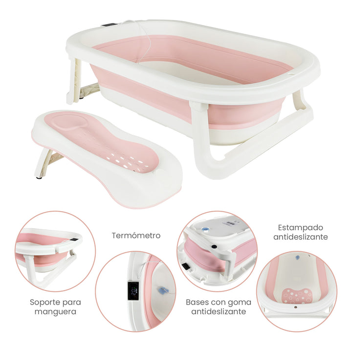 Bañera Bebe Plegable Splash Priori Rosa