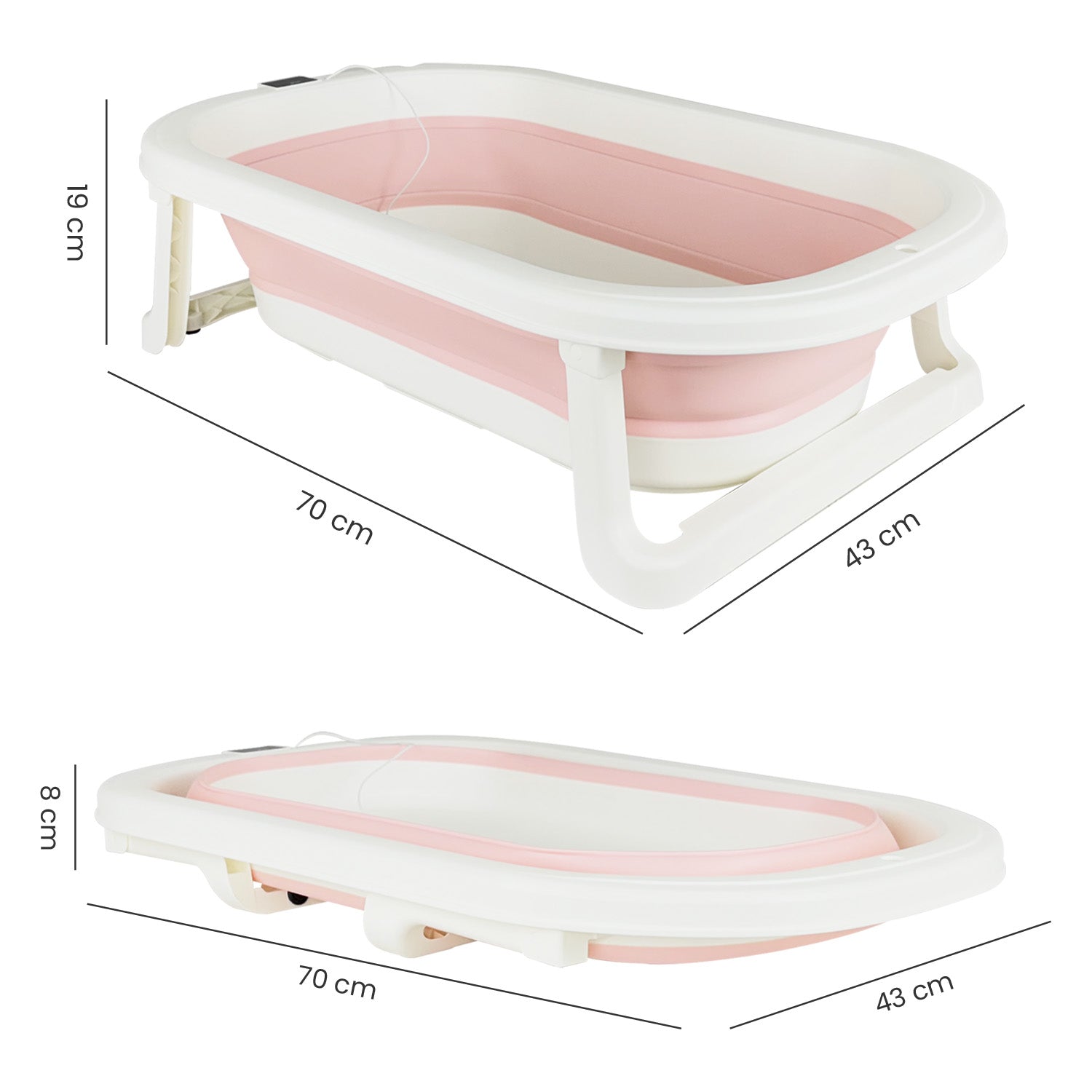 Bañera Bebe Plegable Splash Priori Rosa