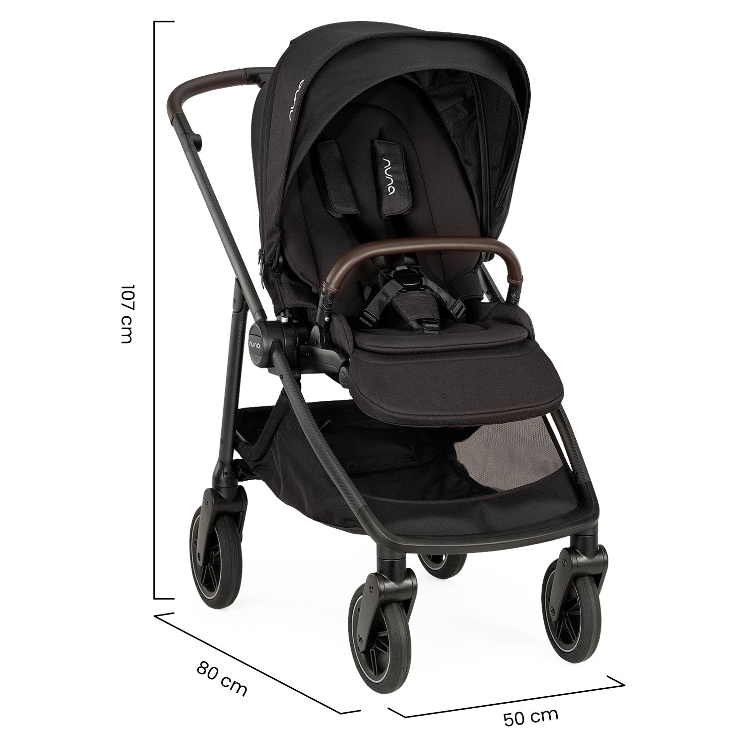 Coche de bebé compacto Nuna Swiv Caviar