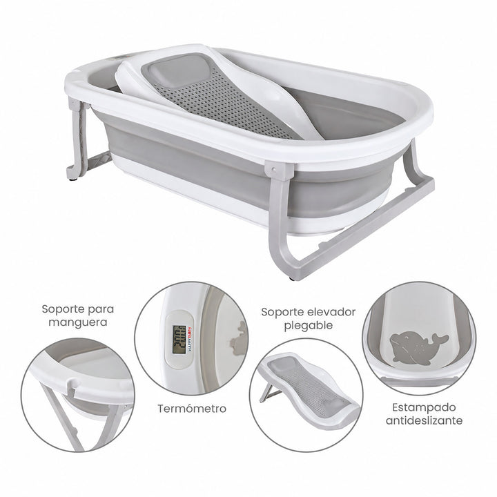 Bañera Bebe Plegable Portatil Wanda Happy Baby Gris