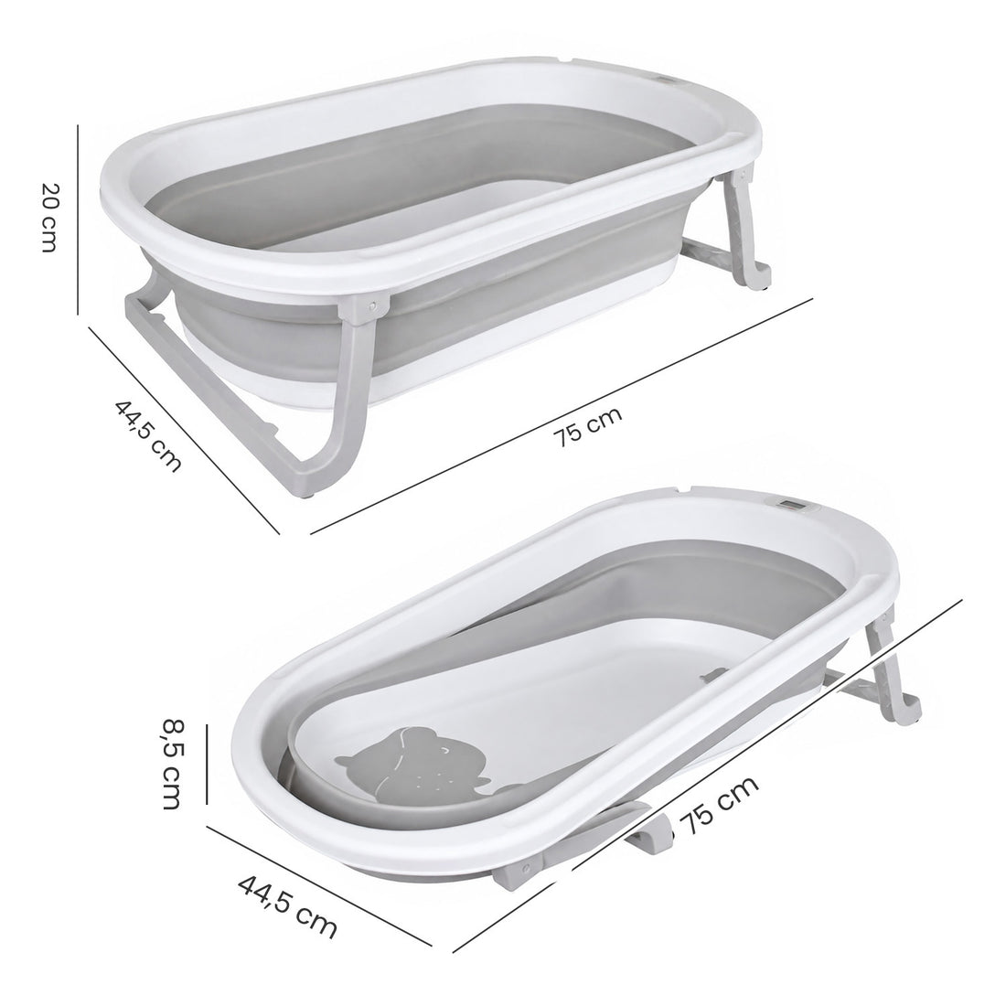 Bañera Bebe Plegable Portatil Wanda Happy Baby Gris
