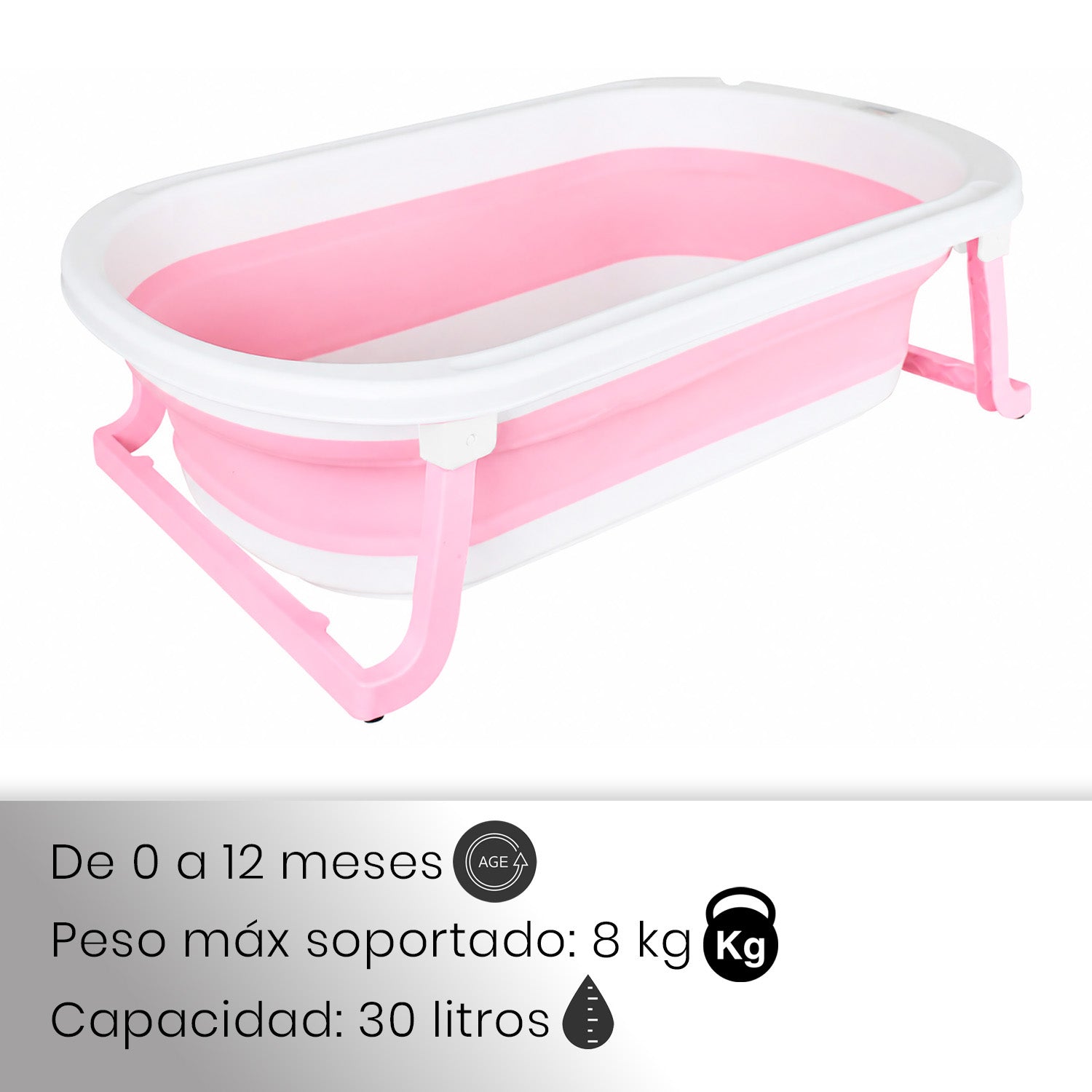 Bañera Bebe Plegable Portatil Wanda Happy Baby Rosa