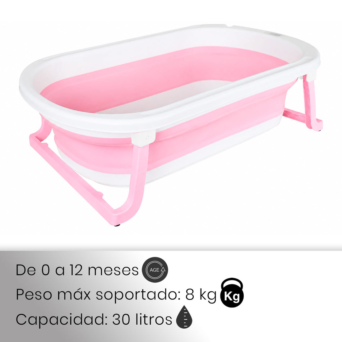 Bañera Bebe Plegable Portatil Wanda Happy Baby Rosa