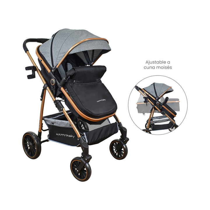 Coche Bebe Welly Happy Baby Gris