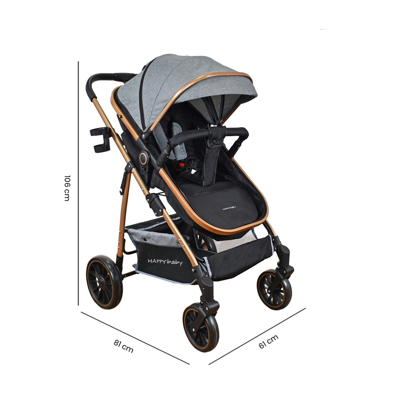 Coche Bebe Travel system Welly Happy Baby Gris