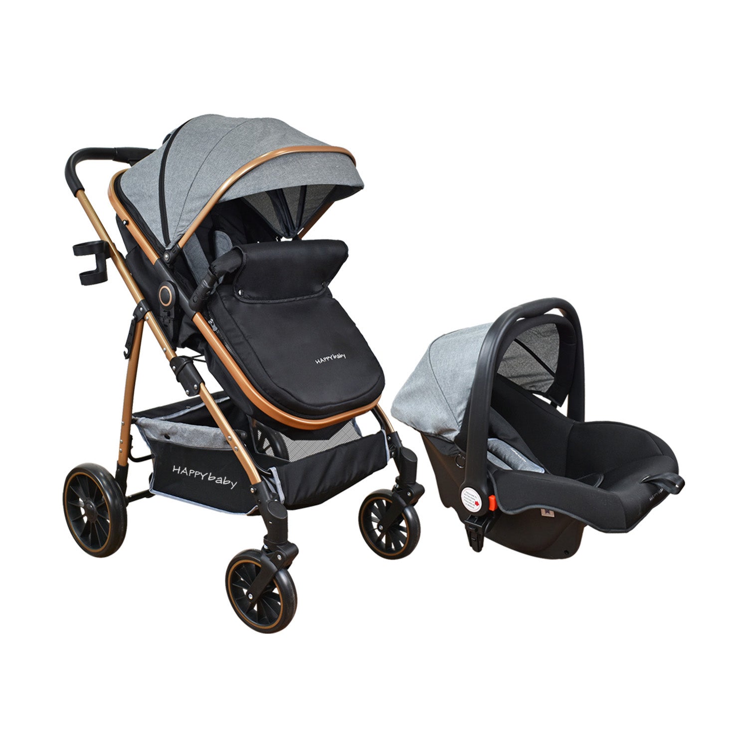 Coche Bebe Travel system Welly Happy Baby Gris