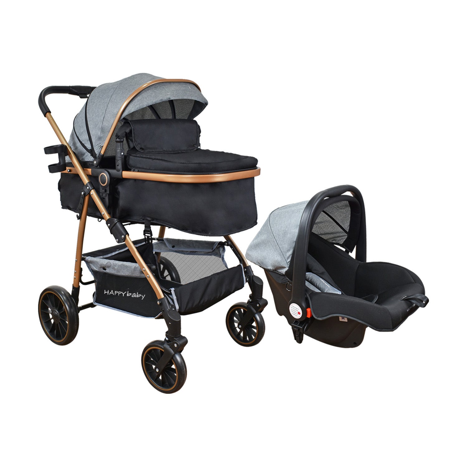Coche Bebe Travel system Welly Happy Baby Gris
