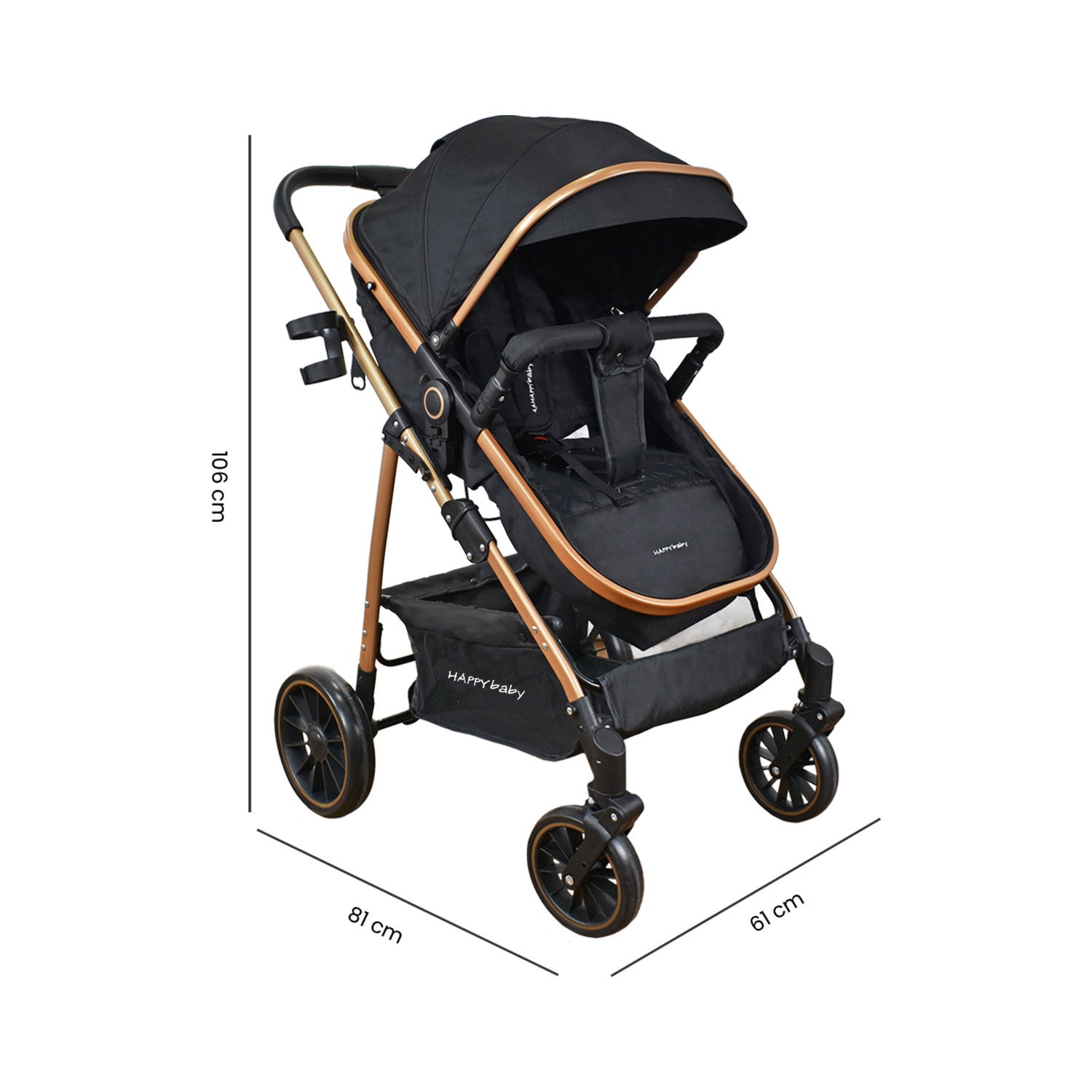 Coche Bebe Travel system Welly Happy Baby Negro