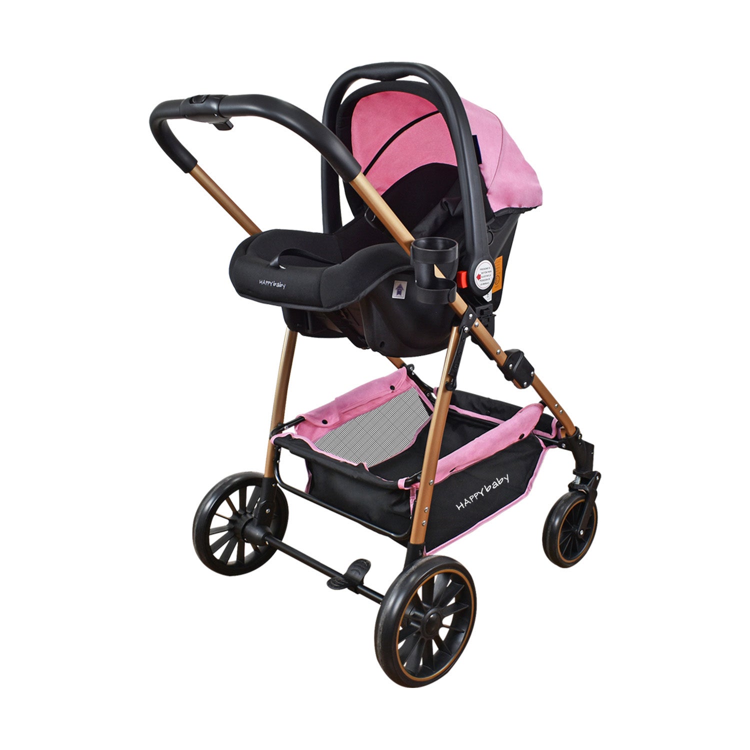 Coche Bebe Travel system Welly Happy Baby Rosado